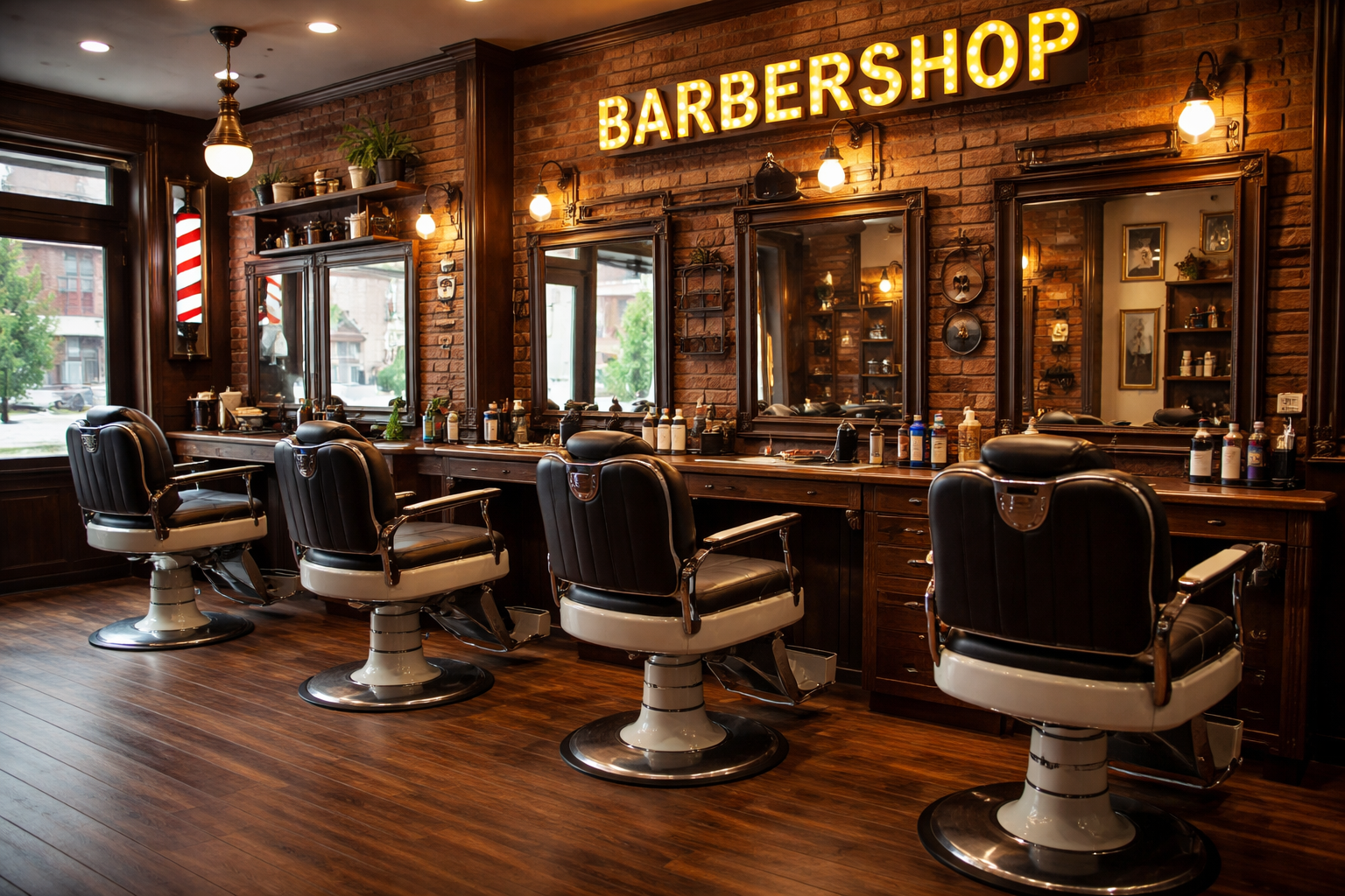 Neon Barber — interior do espaço