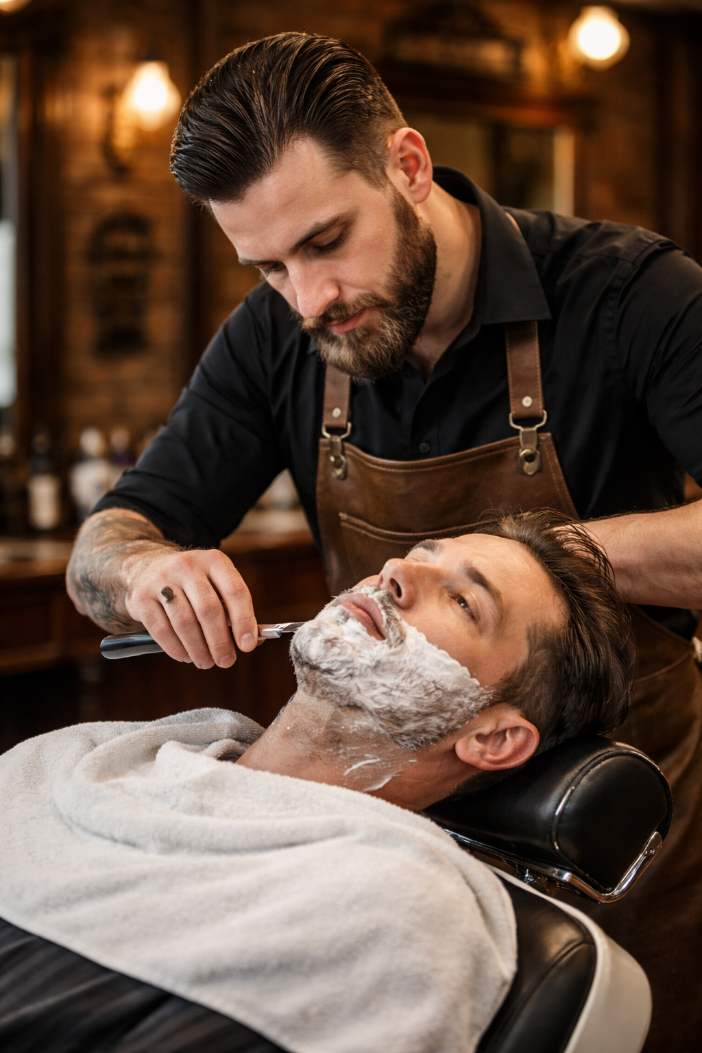 Neon Barber — detalhe de equipamento