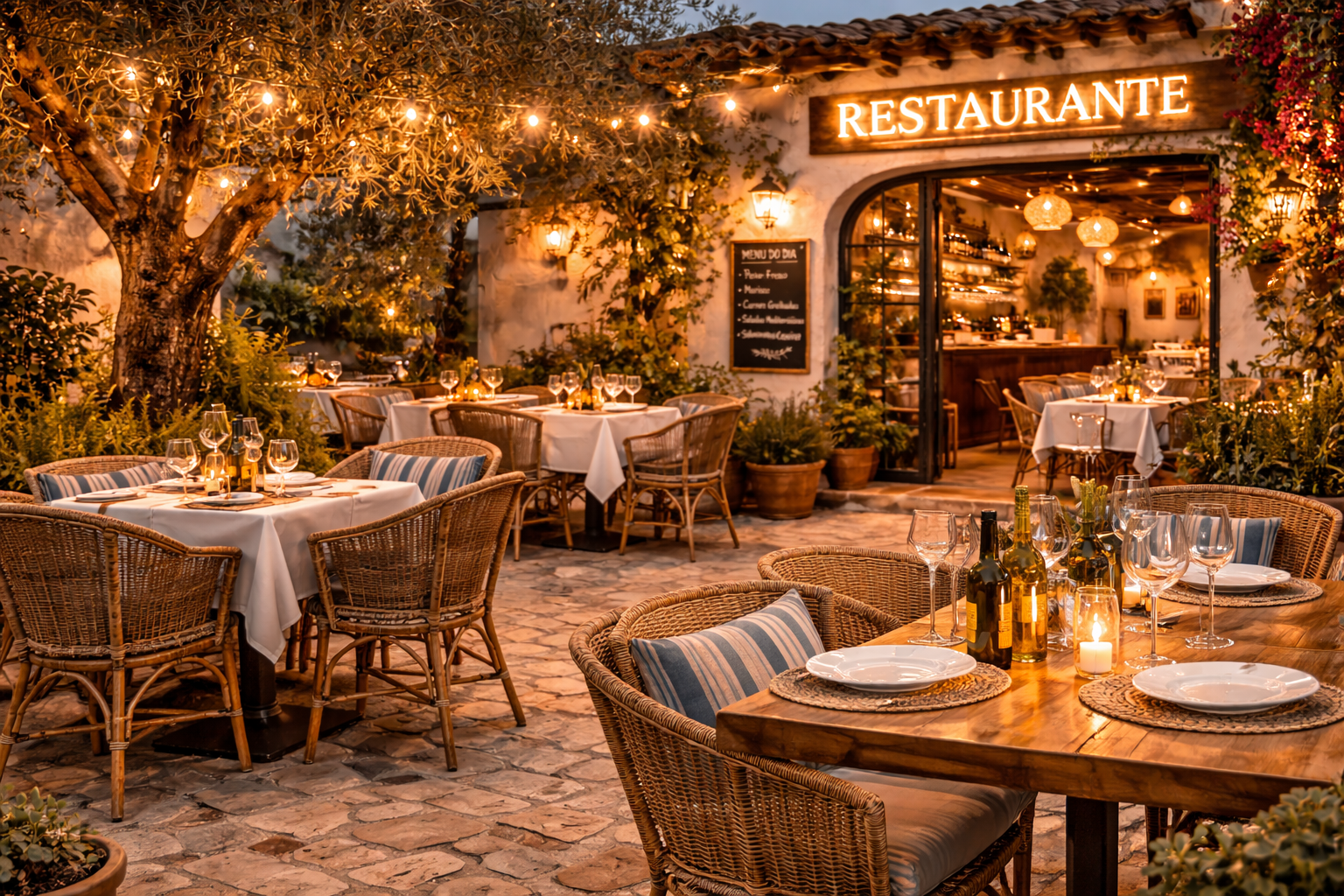 Mesa de jantar no Terra Bistro